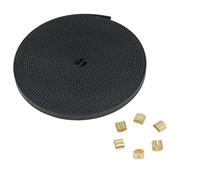 Zeberoxyz GT2 Black Open Timing Rubber X Y Axis Belt Length 5 Meters/16.4 Ft Width 6mm with 6PCS Copper Buckle for Ender 3 Ender 5 CR10 3D Printer (Open Belt- 5Meter)