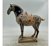 ZEBEYE Modern Home Decor,Old Chinese Ceramics Tang Sancai Pottery Ancient War-horse Statue