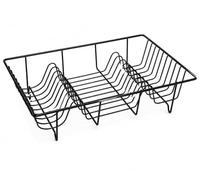 Zebi Stainless Steel Dish Drying Rack, Black, 48.5 x 30 x 10.5 cm, Rust Resistant, Open Wire Design for Quick Drying
