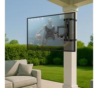ZeboZap ZZTVA2022 DIY NO Drill Full Motion Gazebo TV Mount | Patio Pergola | Square Post | Holds 66lbs | Fits 19"-50" TVs | Weatherproof | Black