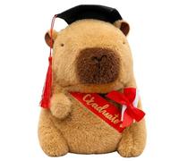 ZeBQrphio Capybara Plush Doctor Toy, 25cm Graduation Teddy with Academic Outfit, Soft Graduation Bear Gift, Cute Capybara Teddy for Graduates, Study Room and Celebration Decor