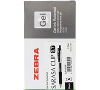 Zebra Sarasa Clip Eco 76% Recycled Gel Pen Medium Point Black (Pack 12) - 14321
