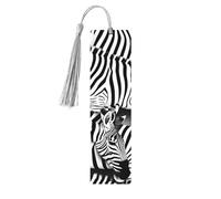 Zebra 5 Pc Artistic Bookmark Set for Women, Tassel Wooden Bookmarks Study Supplies