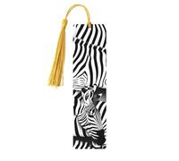 Zebra 5 Pc Artistic Bookmark Set for Women, Tassel Wooden Bookmarks Study Supplies