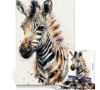 Zebra Abstract Watercolor Adult Jigsaw Puzzle1000 Pieces Smart Exercise Soothing Downtime Accurate Edges Holiday Present (38x26cm)