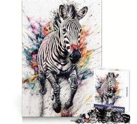 Zebra Abstract Watercolor Jigsaw Puzzles 1000 Pieces for Teenagers Sharp Memory Calm Leisure Neat Edges Festive Gift (50x75cm)