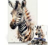 Zebra Abstract Watercolor Jigsaw Puzzles 1000 Pieces for Teenagers Thought Training Easy Enjoyment Uniform Cut Chic Xmas Gift (50x75cm)