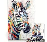 Zebra Abstract Watercolor Jigsaw Puzzles for Teenagers 1000 Pieces Memory Boost Restful Escape Fine Xmas Gift (38x52cm)