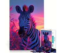 Zebra Aesthetic Sunset Adults 1000 Piece Jigsaw Puzzle Focus Memory Game Zero Gap Compact Fun for Family Game Time (38x52cm)