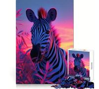 Zebra Aesthetic Sunset Jigsaw 1000 Pieces for Teenagers Cognitive Boost Slow Leisure Tight Lock Thoughtful Xmas (38x26cm)