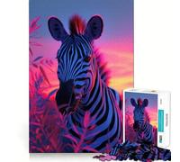 Zebra Aesthetic Sunset Jigsaw Puzzles 1000 Mind Skill Play Premium Laser Cut Quality Quiet Time Mind Exercise at Home (50x75cm)