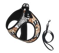 Zebra and Giraffe Harness Leash Set for Cat and Dog, Reflective Vest for Small Pets Walking Escape-Proof