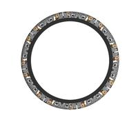 Zebra and Giraffe -Print Best Non-Slip Steering Wheel Cover - Universal Fit For Cars, Suvs & Trucks - Thermal Protection Neoprene Grip