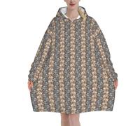Zebra And Giraffe Print Cozy Blanket Hoodie Oversized Wearable For Winter Christmas New Year Celebrations