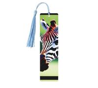 Zebra and Giraffe Print Wooden Bookmark Cute Bookmarks,with Tassels Bookmarks 5 Pieces Bookish Gifts