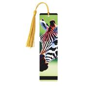 Zebra and Giraffe Print Wooden Bookmark Cute Bookmarks,with Tassels Bookmarks 5 Pieces Bookish Gifts