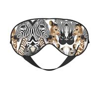 Zebra and Giraffe Soft Eye Mask Comfortable Sleep Mask with Adjustable Strap Breathable Fabric for Home Travel Camping & More