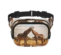 Zebra and Giraffe1 print Fashion Waist Packs Crossbody Belt Bag Fanny Pack for Women Crossbody for Traveling Running, Black, One Size