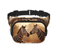Zebra and Giraffe3 print Fashion Waist Packs Crossbody Belt Bag Fanny Pack for Women Crossbody for Traveling Running, Black, One Size