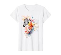 Zebra Animal Abstract Motif Colorful Artwork Painting Zebra T-Shirt