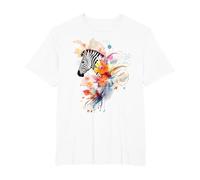 Zebra Animal Abstract Motif Colorful Artwork Painting Zebra T-Shirt, Men's Big and Tall, White, 2X Tall