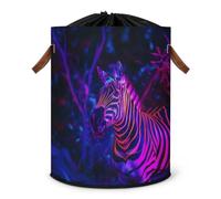 Zebra Animal Colorful Laundry Hamper Large Laundry Basket Foldable Clothe Hamper Storage Organizer Bin with Drawstring Lid Boxes for Bedroom Bathroom Room