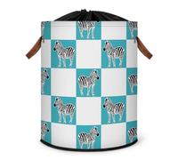 Zebra Animal Design Laundry Hamper Large Laundry Basket Foldable Clothe Hamper Storage Organizer Bin with Drawstring Lid Boxes for Bedroom Bathroom Room