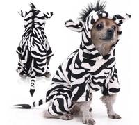 Zebra Animal Dog Costume X-Small Dress Up Puppy Outfit Funny Cute Pet Suit Striped Cloak Clothes Fun Novelty Gift