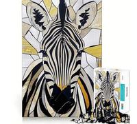 Zebra Animal Gold Decor 1000 Piece Jigsaws for Adults Think Training Play Tight Lock No Loose Pieces Unique Gift for Stress Relief (50x75cm)