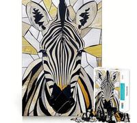 Zebra Animal Gold Decor Adult Jigsaw1000 Pieces Cognitive Boost Game No Gap Tight Fitting Design Birthday Gift Brain Teaser Toy (38x52cm)