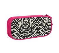 Zebra Animal Large Capacity Double Layer Pencil Case,Customizable Full Print Polyester Fabric Organizer-School, Office, Travel Makeup Pouch
