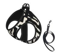 Zebra Animal Print Pet Leash Vest,Breathable Mesh Pet Harness, Reflective For Small Medium Dogs Safe Easy Walking