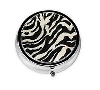 Zebra Animal Print Pill Box for Pocket Round Pill Box 3 Compartment Decorative Portable Travel Pill Holder Tablet Vitamin Organizer Mini Pill Case(2pcs)