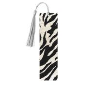 Zebra Animal Print Wooden Bookmark with Tassel, Exquisite Pattern Ideal Gift for Book Lovers, for Home Office Library