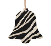 Zebra Animal Printed Bell Shape Christmas Tree Pendants 2 Pcs, Lanyards Home Holiday Xmas New Year Party Decorations