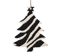 Zebra Animal Printed Christmas Tree Shape Christmas Tree Pendants 2 Pcs, Lanyards Home Holiday Xmas New Year Party Decorations