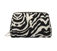 Zebra Animal Printed Handheld Makeup Case, Spacious Toiletry Organizer Designed for Brushes and Toiletries