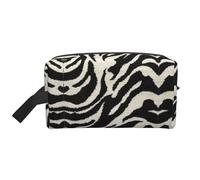 Zebra Animal Printed Toiletry Storage Bag, Large Capacity Organizer Pouch for Power Bank and Cables Use