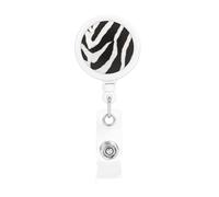 Zebra Animal Retractable Badge Reel Heavy Duty Badge Holder with Belt Clip Retractable Lanyards ID Card Holder with Keychain Name Badge Clips for Office Nurse Employee