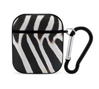 Zebra Animal Skin Funny Headphone Cases Compatible with AirPods 1&2 Hard PC Protective Cover with Keychain