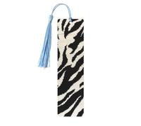 Zebra Animal Tassel Bookmarks Set for Women, 5 Pc Wooden Book Study Supplies Accessories for Reading