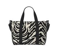 Zebra Animal Travel Duffel Bag Carry On Tote Bags For Men,Weekender Overnight Bag,Sports Tote Gym Bag, Black, One Size