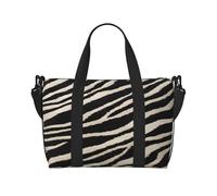 (Zebra Animal) Waterproof Lightweight Hand Travel Bag - Large Carry-On for 3-5 Day Trips | Air Travel, Sports, Weekend Use | Men & Women (1-Pack)
