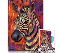Zebra Art Jigsaw Puzzles for Teenagers,Help The Brain Exercise Addictive Toys to Cultivate Patience A Work of Art 50x75cm