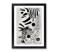 Zebra Art No.1 Abstract Framed Print | A2 Black Framed Wall Art | Ready to Hang | Abstract Animal Picture | Living Room Bedroom Lounge Office