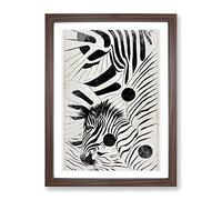 Zebra Art No.1 Abstract Framed Print | A2 Walnut Framed Wall Art | Ready to Hang | Abstract Animal Picture | Living Room Bedroom Lounge Office