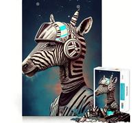 Zebra Astronaut Jigsaw Puzzles 1000 Mind Skill Play Premium Laser Cut Quality Quiet Time Mind Exercise at Home (50x75cm)
