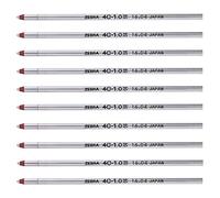 Zebra B-R4C10-R Sharbo Oil-Based Ballpoint Pen Refill, 4C-1.0 Core, Red, 10 Pieces