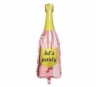 Zebra Balloons Lets Party Bottle Foil Balloon, 80cm/31inch, Rose Gold