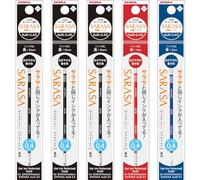 Zebra Ballpoint Pen Refill, NJK-0.4 Lead, Sarasa Multi, Sarasa Select, Preferred Compatible, Black, Red, Blue, Set of 5 RNJK4-BKRBL-5AZ